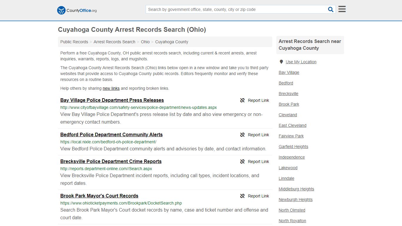 Arrest Records Search - Cuyahoga County, OH (Arrests & Mugshots)